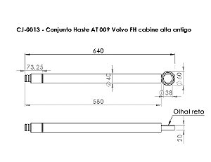 CONJUNTO HASTE AT 009 VOLVO FH CABINE ALTA ANTIGO (REF 3944751 / 20452326)