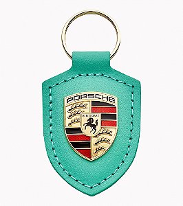Chaveiro de couro Emblema Porsche Verde Menta - Edição especial