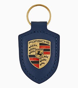 Chaveiro de Couro com Emblema Porsche - Azul