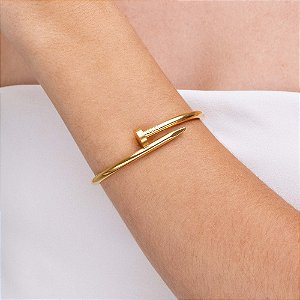 Bracelete Prego Liso - Grosso Ouro 18K