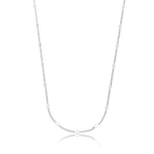 Choker Grume Batida Losango 45cm Ródio