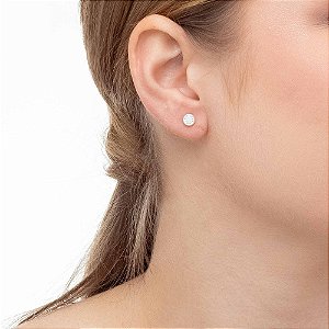 Brinco Prata 925 Zircônia Redonda 5mm
