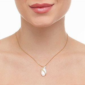 Colar Pingente Orgânico Madrepérola