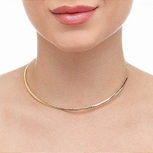 Choker Aramada Achatada Lisa com extensor