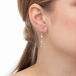 Brinco Argola Pequena com Pingente Ponto de Luz