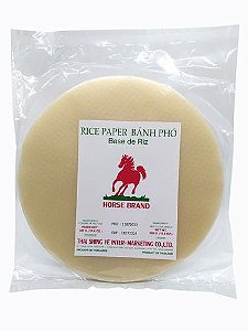 Folha Papel De Arroz Redondo 22cm Banh Pho Horse Brand 300g