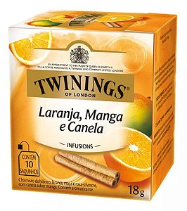 Cha Twinings Misto 18G DP com 10 saches Laranja Manga Canela