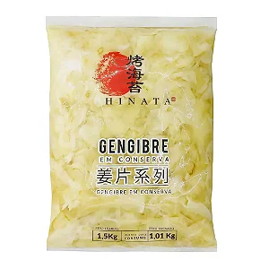 Gengibre Tradicional Fatiado Em Conserva 1kg - Hinata