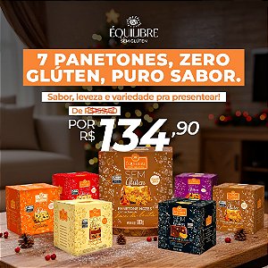 KIT PRESENTE 6 MINIPANETONES +1 PANETONE NOZES 380G