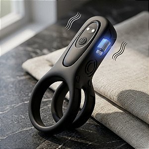 Anel Peniano Duplo com Vibrador - Recarregável