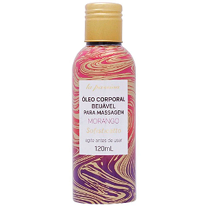 Óleo de Massagem Beijável Morango (120ml) – Sofisticatto