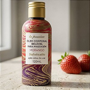 Óleo de Massagem Beijável Morango (120ml) – Sofisticatto