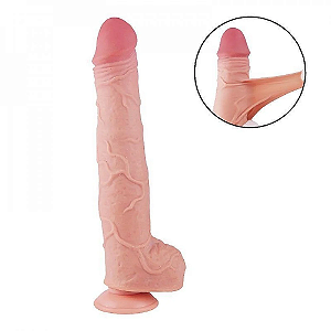 PÊNIS SUPER REALÍSTICO DUPLA CAMADA 29,7X5,6CM