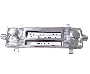 Frente do rádio do Fusca decorativa botão cromado