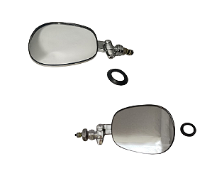 Par de retrovisor Raquete Fusca Inox - Visaflex