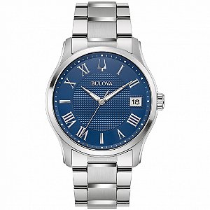 Relógio Bulova Wilton Classic Quartz Azul 96B386
