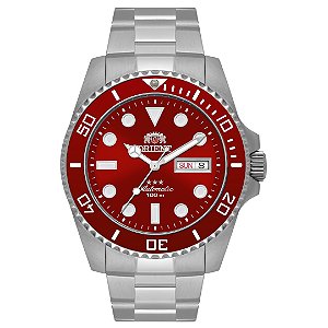 Relógio Orient Automático 3 Estrelas Submariner NH3SS009 W1SX Vermelho