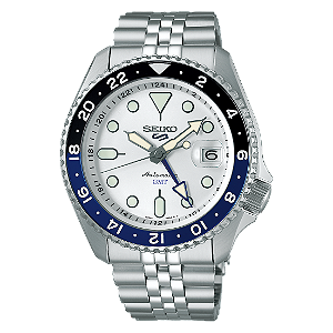 Relógio Seiko 5 Sports GMT Batman Branco Automático SSK033B1