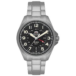 Relógio Orient 3 Estrelas Sport Land GMT Automático Preto NH3SS017 P2SX