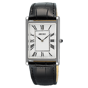 Relógio Seiko Tank Retangular Quartz Branco SWR103B1