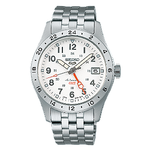 Relógio Seiko 5 Sports Field GMT Automático Branco SSK059B1