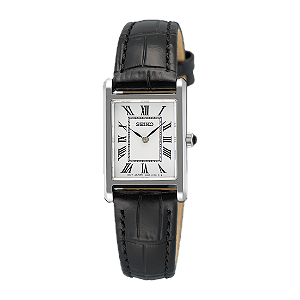 Relógio Seiko Tank Feminino Retangular Quartz Branco SWR107B1