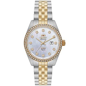 Orient 3 Estrelas Feminino Madrepérola Dourado NH5MM001 B1SK