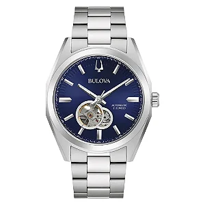 Relógio Bulova Surveyor Open Heart Automático Azul 96A275