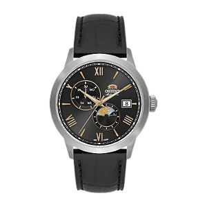 Relógio Orient Special Caliber Sun & Moon Automático Preto YN6SC034 P3PX