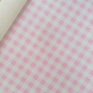 Sintético Dollaro - XADREZ ROSA BEBE