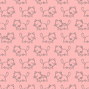 Sintetico Dollaro - SILHUETA GATINHO ( FUNDO ROSA)