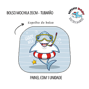 Sintético Dollaro - BOLSO MOCHILA 35CM - TUBARÃO (VOLTA AULAS 2025)