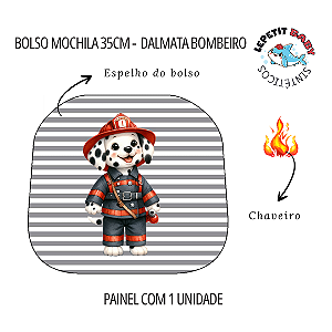 Sintético Dollaro - BOLSO MOCHILA 35CM - DALMATA BOMBEIRO (VOLTA AULAS 2025)