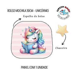 Sintético Dollaro - BOLSO MOCHILA 30CM - UNICÓRNIO (VOLTA AULAS 2025)