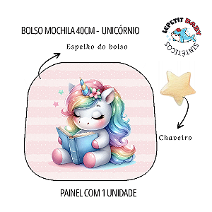 Sintético Dollaro - BOLSO MOCHILA 40CM - UNICÓRNIO (VOLTA AULAS 2025)