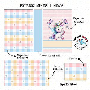 Sintético Dollaro - PAINEL PORTA DOCUMENTOS - UNICÓRNIO
