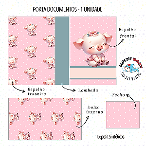 Sintético Dollaro - PAINEL PORTA DOCUMENTOS - PORQUINHA CUTE