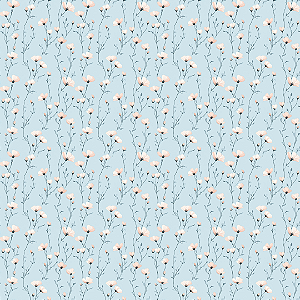 Sintetico Dollaro - FLORAL SAFARI MELINA (FUNDO AZUL CLARO)