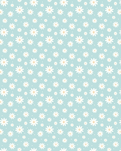 Sintetico Dollaro - FLOWERS MARGARIDAS (FUNDO VERDE AGUA)