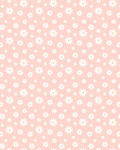 Sintetico Dollaro - FLOWERS MARGARIDAS (FUNDO ROSA)