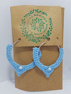 Brincos de Crochê Azul