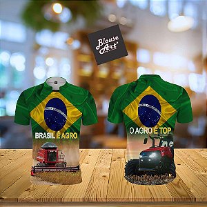 Camiseta Agro Brasil Patriota Colheitadeira Trator Case AG05