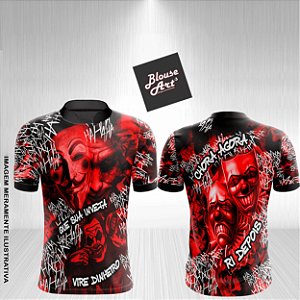 Camisa De Quebrada Vermelha Qb43 Palhaço Coringa Chora Agora Ri Depois