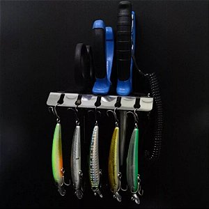 Suporte Porta Iscas Artificiais Alicates E Tesoura Aço Inox