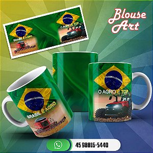 Caneca Cerâmica Agro Top Colheitadeira e Trator Vermelho Case AG05