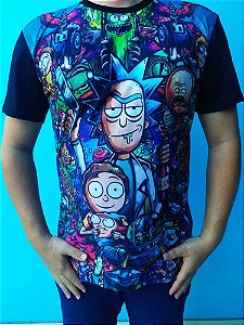 Camiseta Long Line Rick and Morty Full Print 3D Estampas Engraçadas LL67