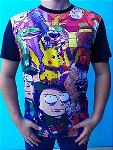 Camiseta Long Line Rick and Morty Full Print 3D Estampas Engraçadas LL65
