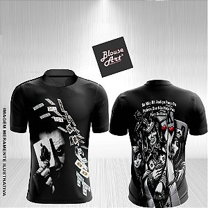 Camiseta de Quebrada Coringa Batman Camisa de Favela Preta Gola Padre QB02