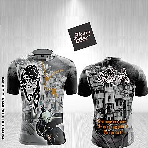 Camisa De Quebrada Favela Qb14 Jesus Cristo Terço Cabo Enrolado Deus Sempre Viaja Comigo Moto Grau