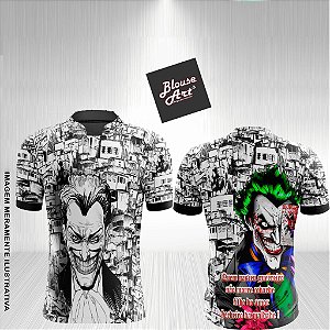 Camiseta de Quebrada Fundo de Favela Coringa QB15 Frases do Gueto